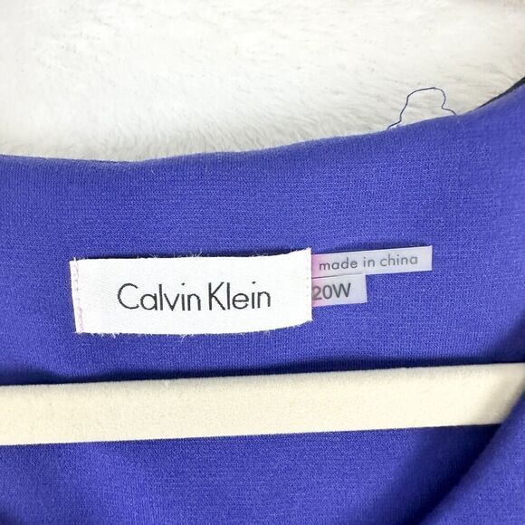 Calvin Klein Zip Front Sleeveless Sheath Dress Size 20W Office Career Church - Picture 7 of 8